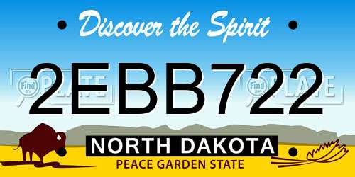 2EBB722 North Dakota License Plate