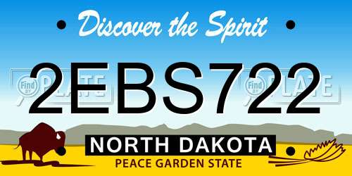 2EBS722 North Dakota License Plate