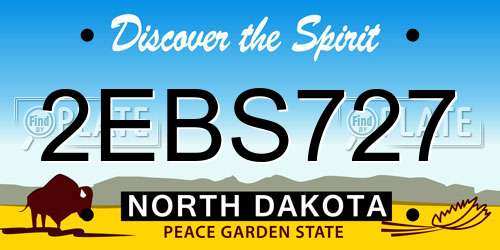 2EBS727 North Dakota License Plate