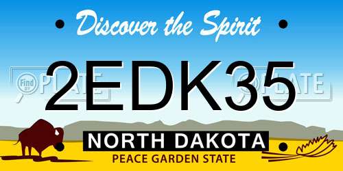 2EDK35 North Dakota License Plate