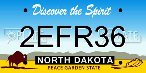2EFR36 North Dakota License Plate