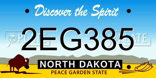 2EG385 North Dakota License Plate