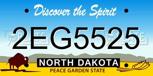 2EG5525 North Dakota License Plate