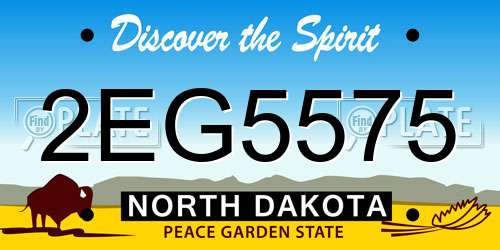 2EG5575 North Dakota License Plate
