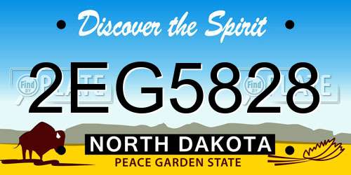 2EG5828 North Dakota License Plate