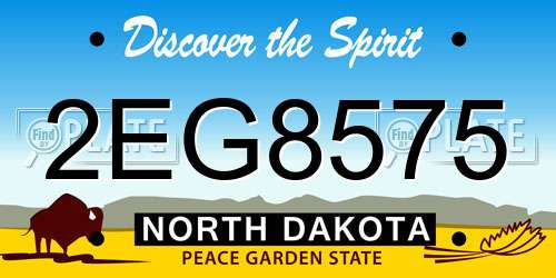 2EG8575 North Dakota License Plate