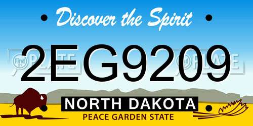 2EG9209 North Dakota License Plate
