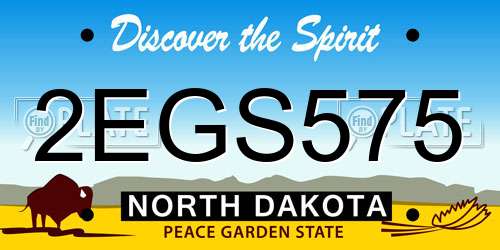 2EGS575 North Dakota License Plate