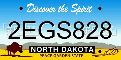2EGS828 North Dakota License Plate