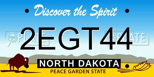 2EGT44 North Dakota License Plate