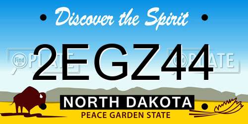 2EGZ44 North Dakota License Plate