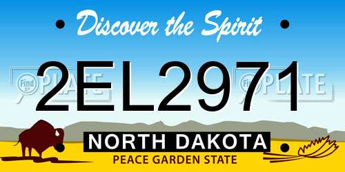 2EL2971 North Dakota License Plate