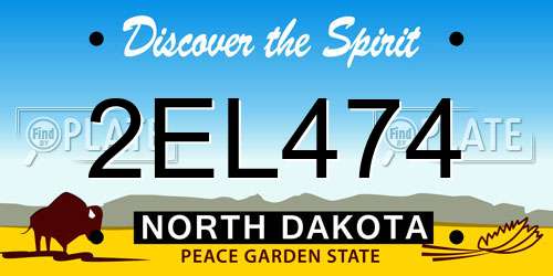 2EL474 North Dakota License Plate