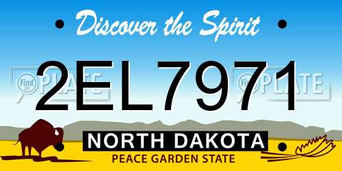 2EL7971 North Dakota License Plate