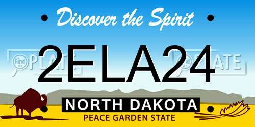 2ELA24 North Dakota License Plate