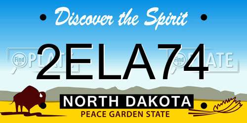 2ELA74 North Dakota License Plate