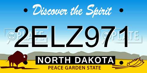 2ELZ971 North Dakota License Plate