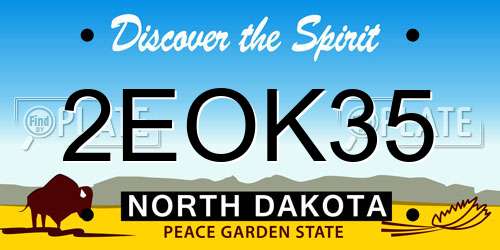 2EOK35 North Dakota License Plate