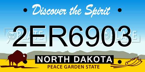 2ER6903 North Dakota License Plate