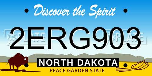 2ERG903 North Dakota License Plate