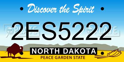 2ES5222 North Dakota License Plate