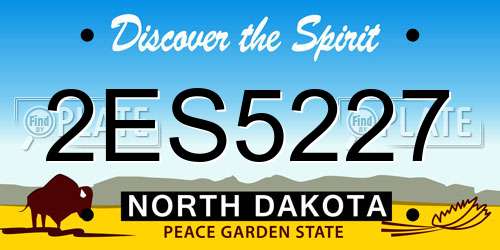 2ES5227 North Dakota License Plate