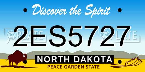 2ES5727 North Dakota License Plate