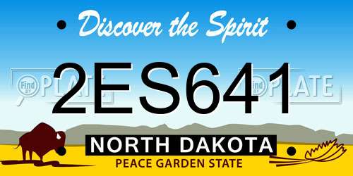 2ES641 North Dakota License Plate
