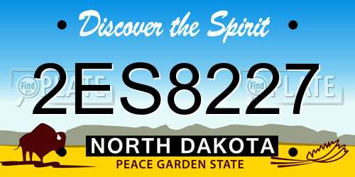 2ES8227 North Dakota License Plate