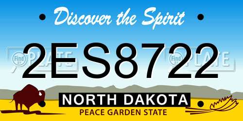 2ES8722 North Dakota License Plate