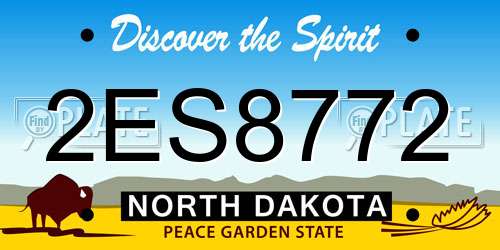 2ES8772 North Dakota License Plate