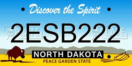 2ESB222 North Dakota License Plate