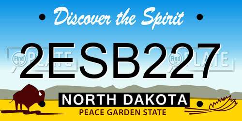 2ESB227 North Dakota License Plate
