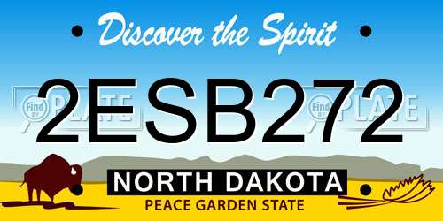 2ESB272 North Dakota License Plate