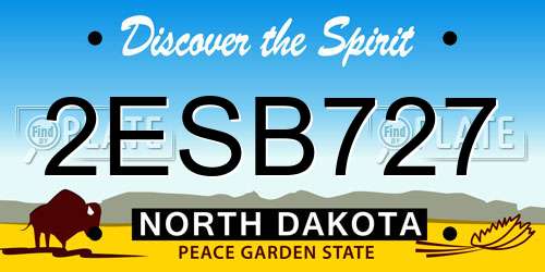 2ESB727 North Dakota License Plate