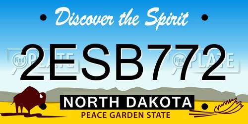 2ESB772 North Dakota License Plate