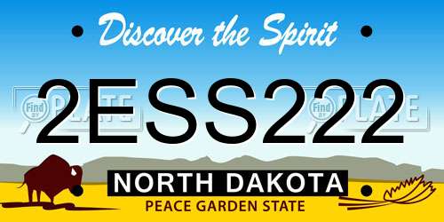 2ESS222 North Dakota License Plate