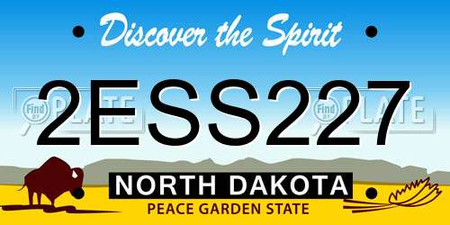 2ESS227 North Dakota License Plate