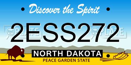 2ESS272 North Dakota License Plate