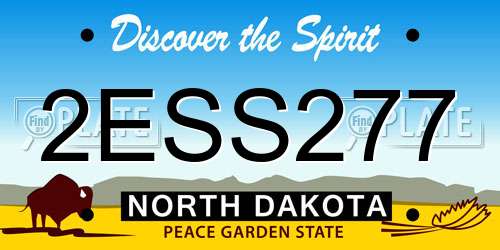 2ESS277 North Dakota License Plate