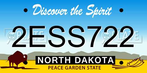 2ESS722 North Dakota License Plate