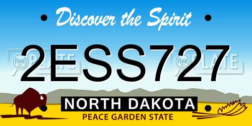 2ESS727 North Dakota License Plate