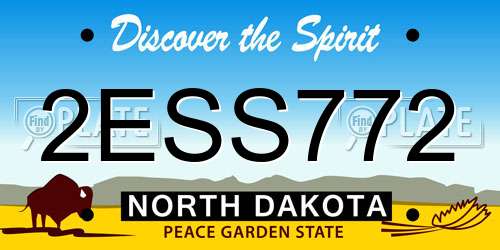 2ESS772 North Dakota License Plate