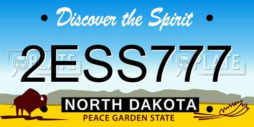 2ESS777 North Dakota License Plate