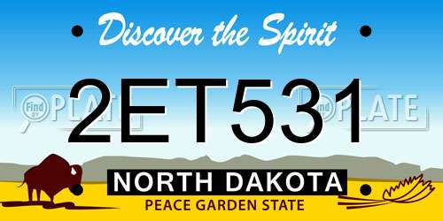 2ET531 North Dakota License Plate