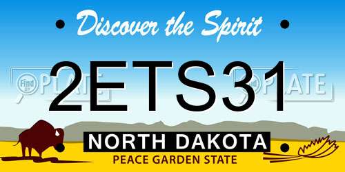 2ETS31 North Dakota License Plate