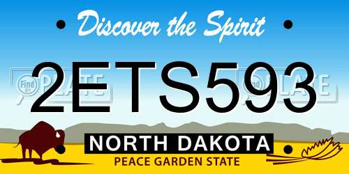 2ETS593 North Dakota License Plate