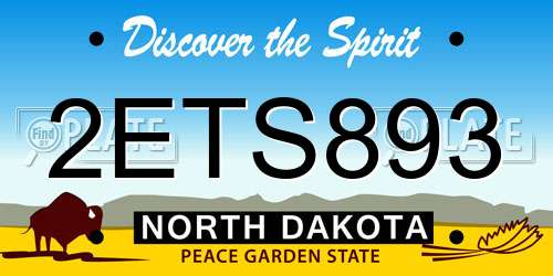 2ETS893 North Dakota License Plate