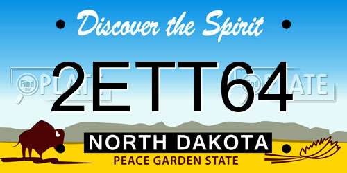 2ETT64 North Dakota License Plate
