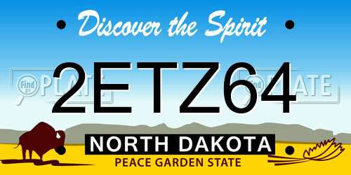2ETZ64 North Dakota License Plate